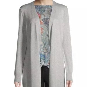 Time and Tru Open Front Long Gray Cardigan Medium (8-10) NEW